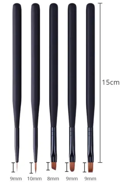 Set 5 Pensule Gel si Pictura Black