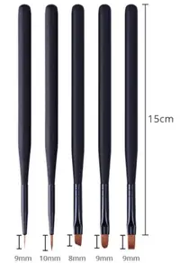 Set 5 Pensule Gel si Pictura Black