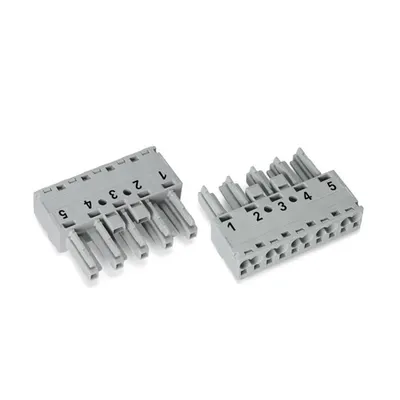 Socket; 5-pole; Cod. B; 4,00 mm²; gray