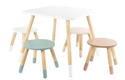 Set de masă pentru copii cu patru scaune Sonne - Petit Nest