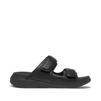 FITFLOP F-Mode Go Mens Adjustable Two-Bar Slides GEHEEL ZWART 45