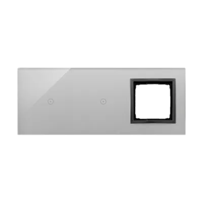 Panou Touch 3 module, module 1 si 2: comenzi touch, modul 3: 1 spatiu pentru modul antracit Simon 54, sticla cenusie