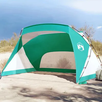 vidaXL Cort de plajă, verde marin, 274x178x170/148 cm, poliester 185T