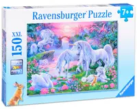 Puzzle Ravensburger din 150 XXL de piese - Unicorni la apus de soare