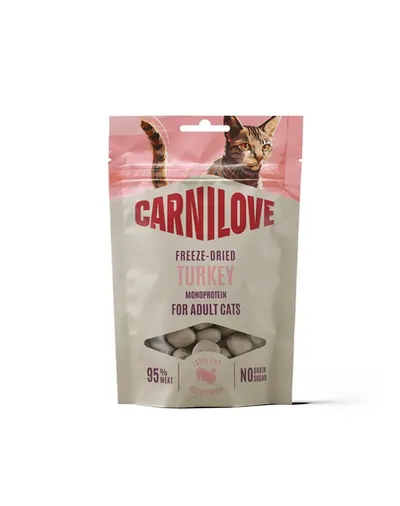 CARNILOVE Freeze-Dried Snack Turkey gustare pentru pisici, liofilizată 40 g