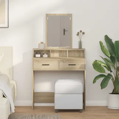 vidaXL Masă de Machiaj Stejar Sonoma 79 x 41 x 140 cm Lemn prelucrat