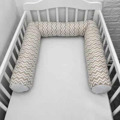 Perna bumper Deseda pentru pat bebe 180 cm zig zag bej