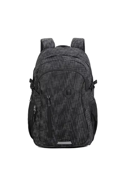 Rucsac unisex cu buzunare cu fermoar - Negru