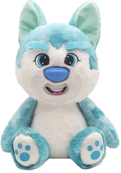 Jucărie de pluș Plushkins - Un animal cu o față în schimbare, Wolfie