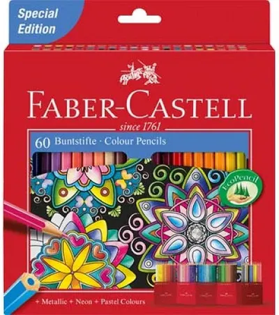 Set creioane colorate Faber-Castell - Castel, 60 bucati