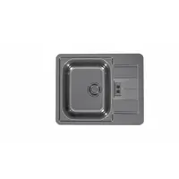 Chiuveta bucatarie inox, cu picurator, culoare antracit, Alveus Monarch Line 60