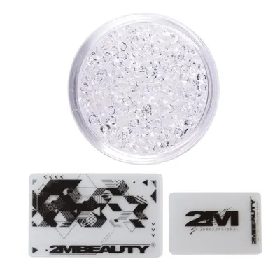 Stampila si raclete pentru unghii 2M Double Flat - Crystal