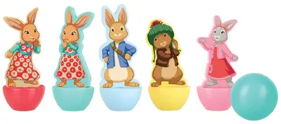 Pistă de bowling din lemn pentru copii Orange Tree Toys - Peter Iepurașul, 6 piese