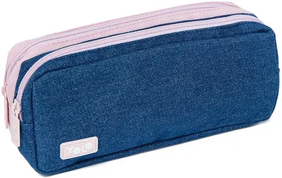 Penar școlar YOLO - Denim Bowtie, 2 fermoare