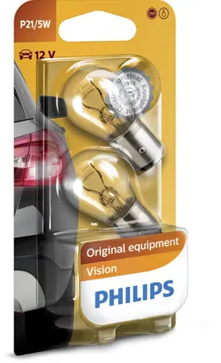 Set 2 Becuri Semnalizare P21 5W 12V (Blister) Philips