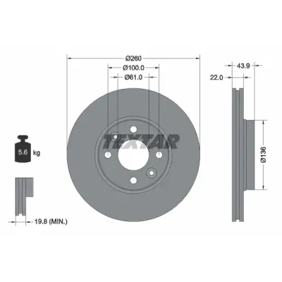 Disc frana TEXTAR 92119203