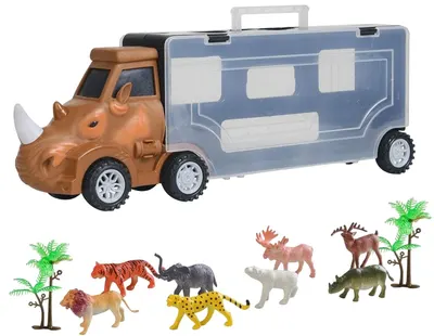 Raya Toys - Rinocer cu animale, 11 piese