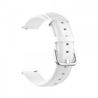 Curea Techsuit W007PU pentru Samsung Galaxy Watch / Huawei Watch Series, 22mm, Alba