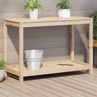 vidaXL Masă de plantare cu poliță, 108x50x75 cm, lemn masiv de pin
