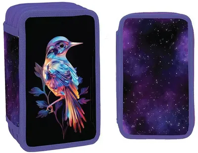 Penar cu rechizite S. Cool - Birdy, 3 fermoare, 38 piese