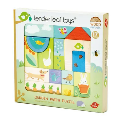 Puzzle educativ ilustratii din gradina din lemn premium - Garden Patch Puzzle - 17 piese