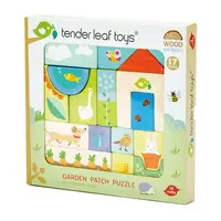Puzzle educativ ilustratii din gradina din lemn premium - Garden Patch Puzzle - 17 piese