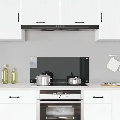 vidaXL Panou antistropi de bucătărie, negru 90x40 cm sticlă securizată