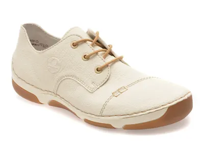 Pantofi RIEKER albi, 55920, din piele ecologica