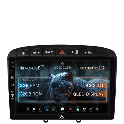 Navigatie Peugeot 308 408 (2008-2013), Android, E-Octacore 2GB RAM + 32GB ROM, 9 Inch - AD-BGE9002+AD-BGRKIT265