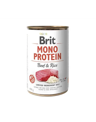 BRIT Mono Protein Beef & Rice 400 g Hrana monoproteica pentru caini, cu vita si orez