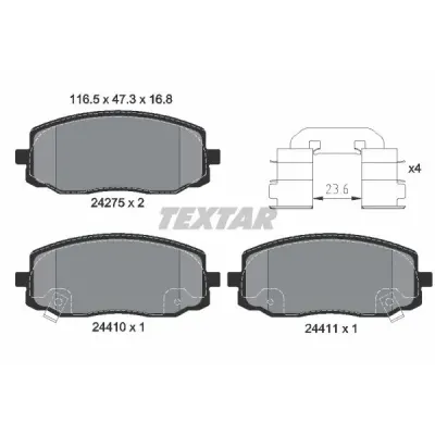 Set placute frana, frana disc TEXTAR 2427501