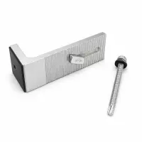 Suport L cu cauciuc+surub autoforant + Piulita D pentru fixarea panourilor fotovoltaice pe acoperis cu tabla, lungime 120 mm / latime 40mm