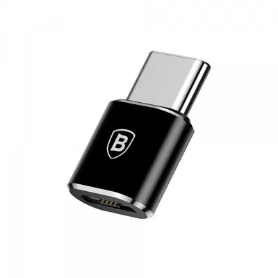 Adaptor Date si Incarcare microUSB - USB-C Baseus, Negru CAMOTG-01