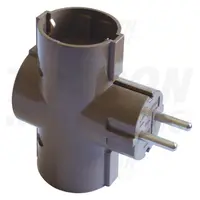 Derivatie multiple de priza, normal, maro TDUGO-BARN 3×SHUKO, max.16A, 250V