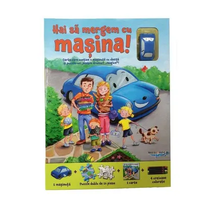 Puzzle Track. Hai să mergem cu mașina! (carte + puzzle magnetic + creioane colorate) - Board book - Sharon Streger