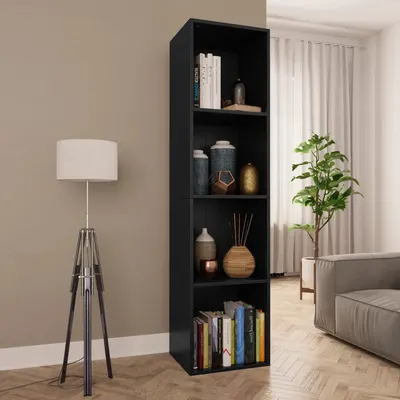 vidaXL Bibliotecă/Dulap TV, negru, 36x30x143 cm, lemn prelucrat