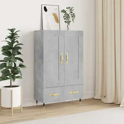 vidaXL Dulap înalt, gri beton, 69,5x31x115 cm, lemn compozit