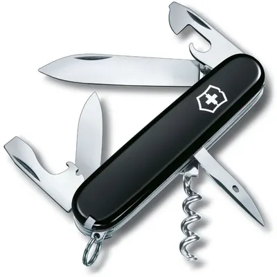 Cuțit de buzunar elvețian Victorinox - Spartan, 12 funcții, negru