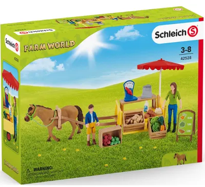 Set de joaca - Schleich - Stand mobil pentru vanzarea produselor agricole
