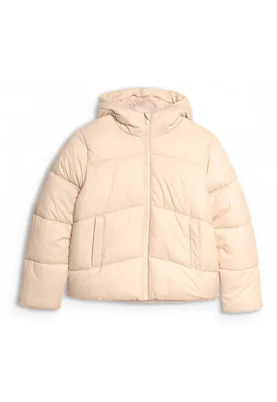 Jacheta Matlasata Bej - Sistem Warm - Impermeabila - pentru Fete - Marimea 152 - 4F Junior Sportstyle
