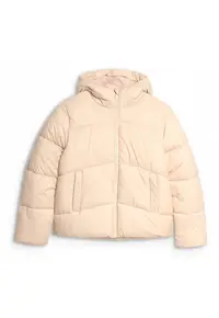 Jacheta Matlasata Bej - Sistem Warm - Impermeabila - pentru Fete - Marimea 152 - 4F Junior Sportstyle