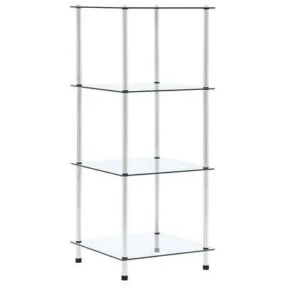 vidaXL Raft cu 4 niveluri transparent, 40x40x100 cm, sticlă securizată