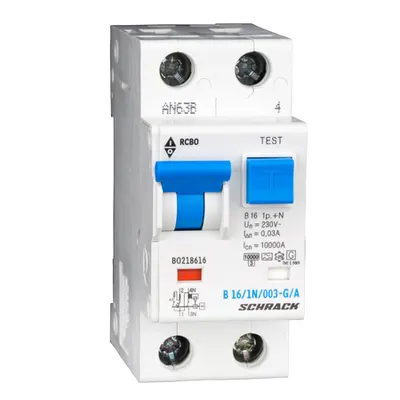 Intreruptor automat+diferential, B16/30mA, 10kA,tip A/G,1P+N