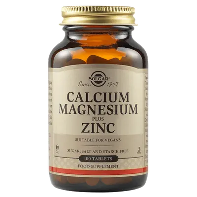 Calciu Magneziu + Zinc, 100 tablete, Solgar