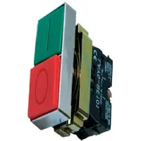 Buton dublu egal (cap buton+etrier+contact+2ND), rosu / verde