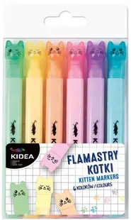 Marcatori de text Kidea - Pisici, 6 bucăți, pastel