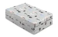 Saltea pliabila pentru patut copii Sensillo Caprioare 120x60x5 cm,husa detasabila din bumbac,compatibila cu patuturi clasice si pliabile