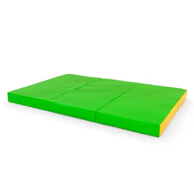 Saltea de gimnastică Comet 150x100x10 trei piese verde deschis-galben
