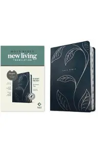 NLT Personal Size Giant Print Bible, Filament Enabled (Leatherlike, Navy Vines, Indexed, Red Letter) -