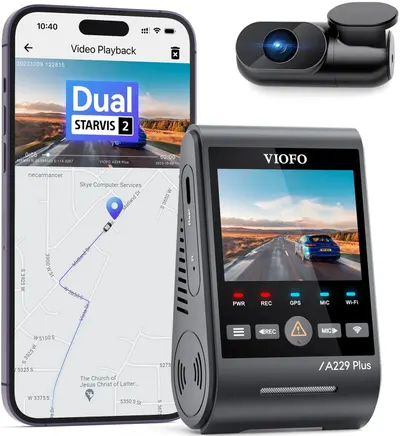 Registrator video auto VIOFO - A229 Plus 2 CH - 2K HDR Sony Starvis 2 GPS, negru